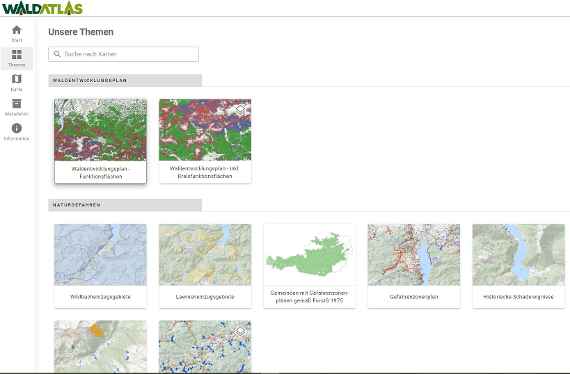 Geodatenplattform WALDATLAS - Geodatenkatalog – Kartensammlung