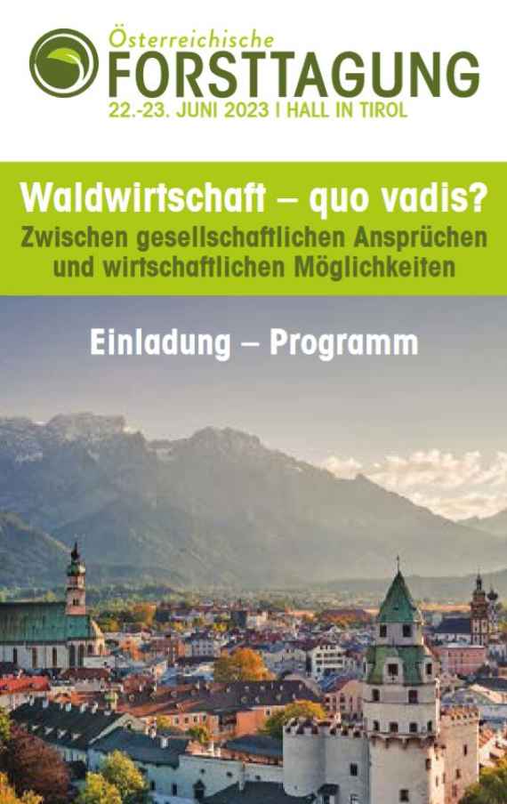 Einladungsprogramm zur Österreichischen Forsttagung 2023