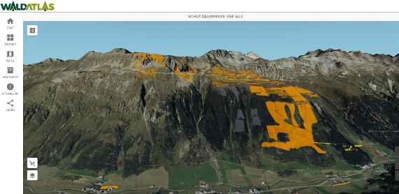 WALDATLAS 3D mit Schutzbauwerke in Galtür