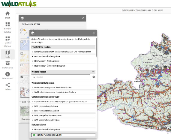 WALDATLAS: Kartensortierung NEU