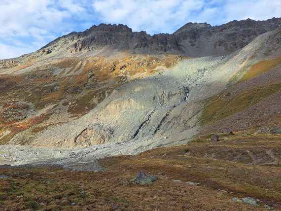 Sturzbahn nach Bergsturz (Fluchthorn)