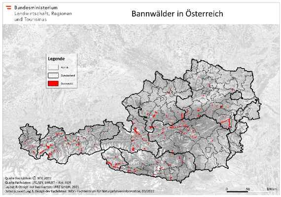 Karte_Bannwälder in Österreich_03/2022