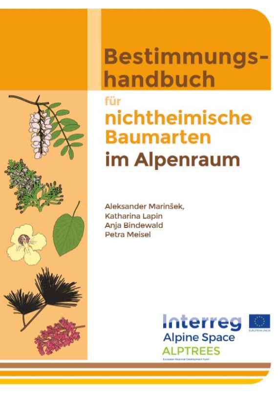 Titelseite zum Bestimmungshandbuch nichtheimischer Baumarten im Alpenraum
