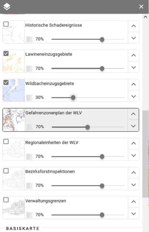 Sortierung und Transparenz für jede Überlagerungskarte