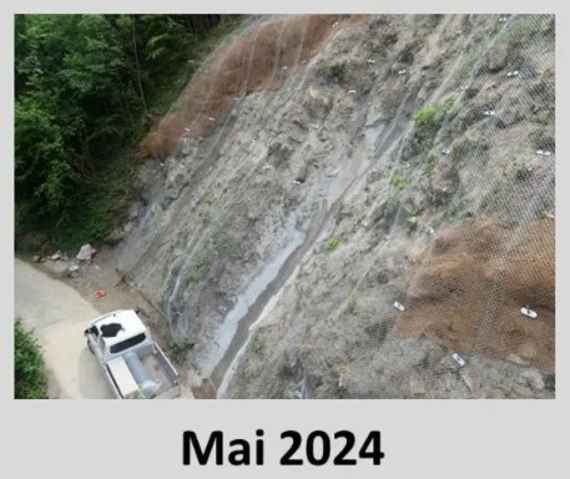 Steinschlagschutz am Laabental-Radweg in Bau im Mai 2024
