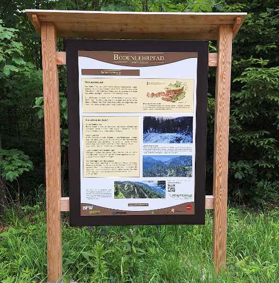 Waldbodenlehrpfad Taferlklause - Tafel zum Schutzwald