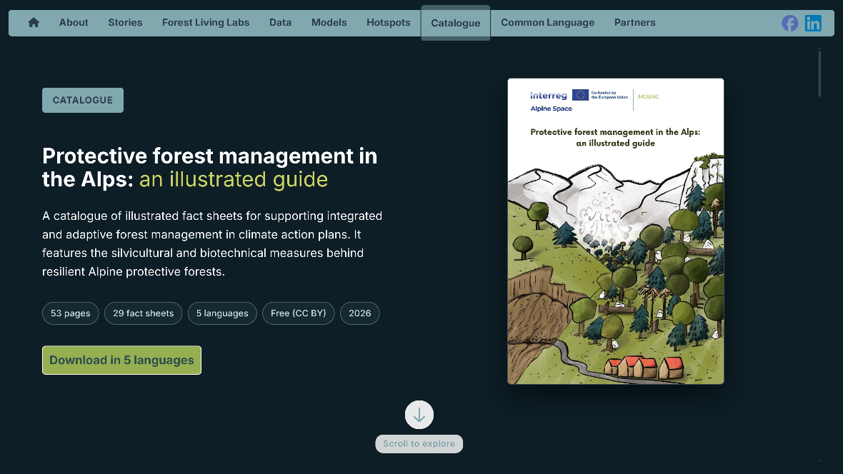 Ein zentrales Ergebnis ist der öffentlich zugängliche Alpine Climate Change WebGIS Atlas mit Karten, Daten, Modellen und Fallbeispielen. Nutzer:innen können klimabedingte Risiken räumlich erkunden und verfügbare Daten für weitere Analysen herunterladen.