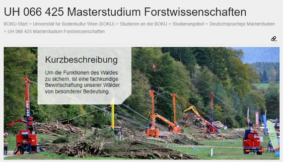 Informationsseite Masterstudium Forstwissenschaften