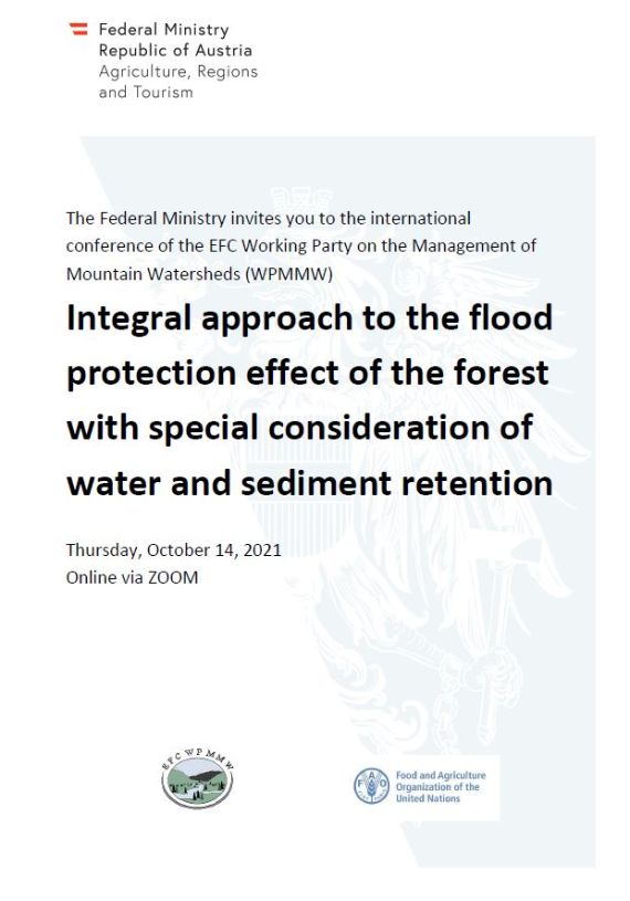 Einladung zur internationalen Konferenz im Rahmen der 33. Session der EFC-FAO Working Party on the Management of Mountain Watersheds (WPMMW) 