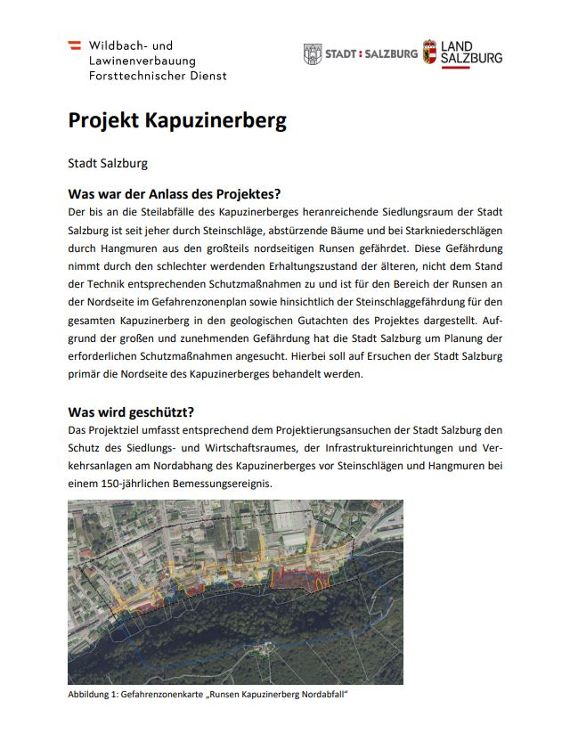 Faktenblatt Projekt Kapuzinerberg