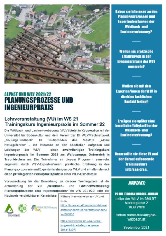 Flyer zum Kurs Lehrveranstaltung Ingenieurpraxis WLV