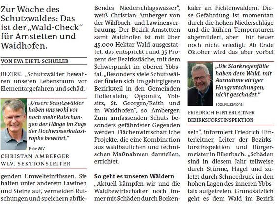 Bezirksblätter Amstetten-Ybbstal Woche des Schutzwaldes 2024