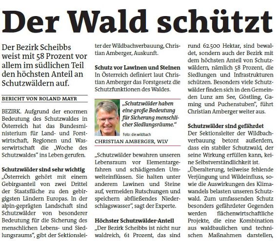 Bezirksblätter Scheibbs Woche des Schutzwaldes 2024