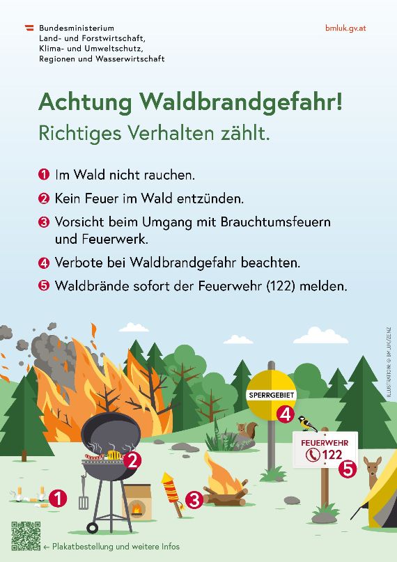 Poster: Waldbrand in Österreich & Tipps zur Vermeidung