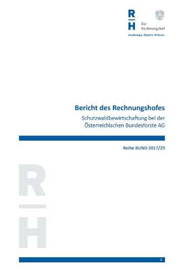Rechnungshofbericht: Schutzwaldbewirtschaftung bei den ÖBF AG